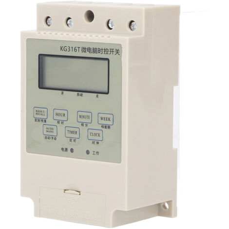 Programmierbarer Mikrocomputer-Zeitschalter für DIN-Schiene mit 25-A-Transformator, Beige