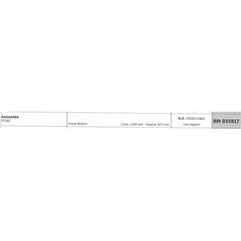 PROGREEN Rasenmäher-Motorbremskabel PY16C Kabel 1109 mm Mantel 872 mm