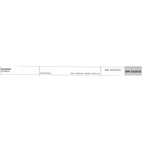 PROGREEN Rasenmäher PG5380SQ Gaszug 1185 mm Kabelummantelung 1073 mm