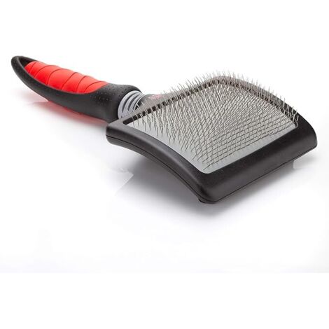 Progroom Extra große Kartenbürste für Hunde. Gesamtlänge 19 cm, Kammlänge 12 cm, Breite 9 cm