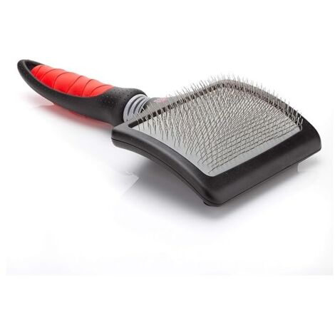 Progroom Extra große Kartenbürste für Hunde. Gesamtlänge 19 cm, Kammlänge 12 cm, Breite 9 cm  FLITI