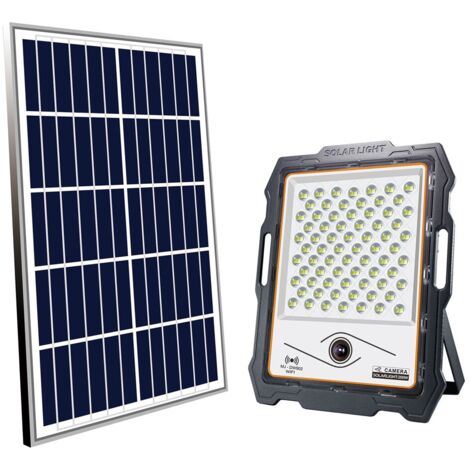 PROIETTORE A LED CON TELECAMERA E PANNELLO SOLARE 200W (pannello 20W) - 730 lumen