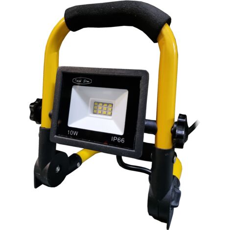 proiettore a led portatile con supporto pieghevole 'ideal star' 10w - 850 lumen - 6000k