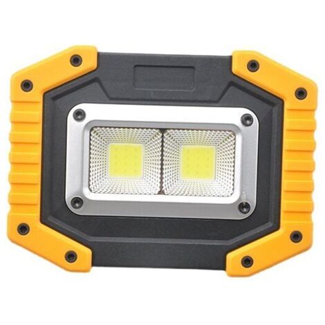 Proiettore a LED ricaricabile da 10 W in un unico pezzo Proiettore da cantiere Lanterna portatile Proiettore a LED USB per campeggio, cantiere, garage, officina - 14,59,55 cm