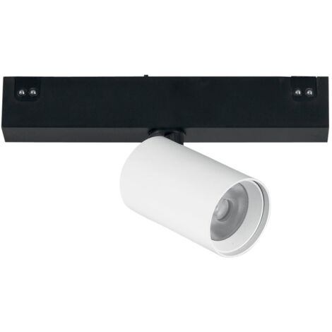 Proiettore binario DAVINCI 48V con luce spot in alluminio bianco 5W luce calda 3000K