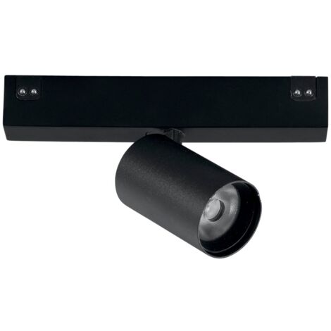 Proiettore binario DAVINCI 48V con luce spot in alluminio nero 5W luce calda 3000K