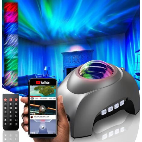 Proiettore celeste Star & Aurora Borealis - Luce notturna per bambini + telecomando - Decorazione per la cameretta dei bambini Lampada da soffitto Galaxy Planetarium Luce notturna Deco
