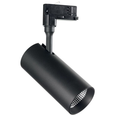 Proiettore Cilindrico Smile Alluminio Nero Led 30W 3000K Luce Calda Cri80 24°