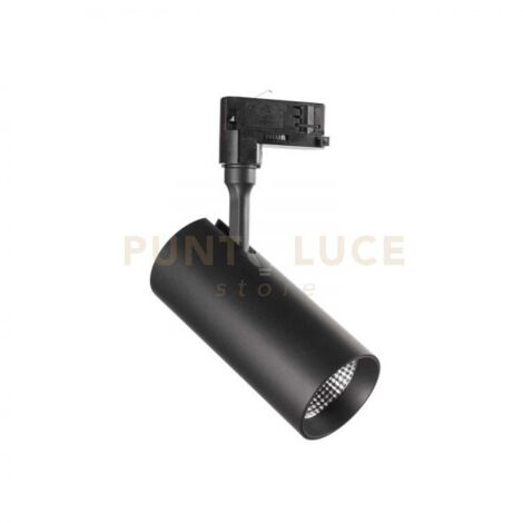 Proiettore Cilindrico Smile Alluminio Nero Led 30W 3000K Luce Calda Cri80 50°