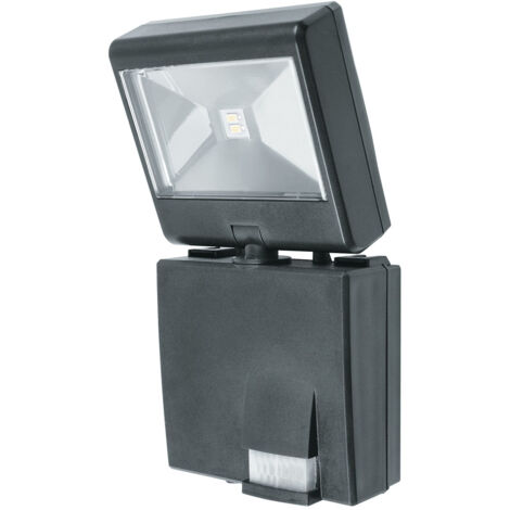 "Proiettore COSMO Nero in Termoplastica 4000K(Luce naturale) con sensore IP44 18.5x9.3cm."