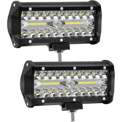 Proiettore da 7 pollici 120W Lampada da lavoro a LED WANYI Lampada da lavoro 12V/24V per veicoli 6000K 12000LM Spot Flood COMBO Fendinebbia a LED (2 pezzi)