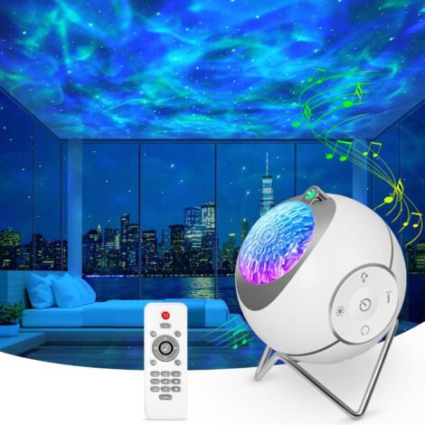 Proiettore del cielo stellato, proiettore di galassie, proiettore del cielo stellato da soffitto, lampada da proiezione planetaria, luce notturna per bambini con rotazione a 360°/rumore bianco per bam