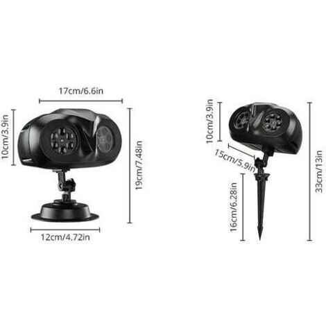 Proiettore di neve natalizio a LED per esterni, illuminazione decorativa, guscio nero, luce bianca, standard europeo
