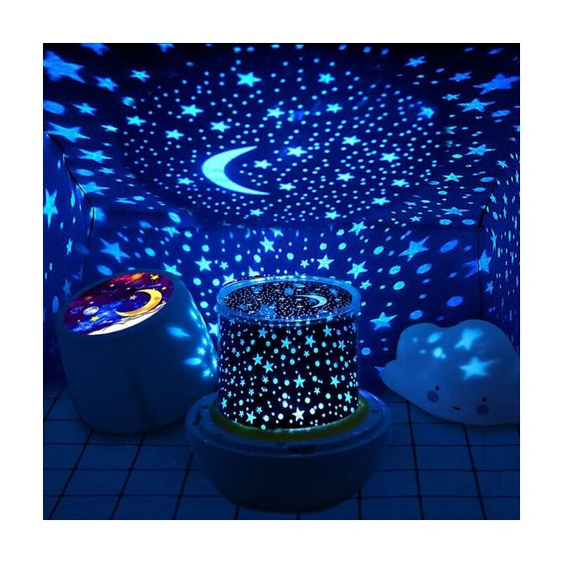 Image of Proiettore Etoile, cielo stellato a 360 ° Night Light con cavo usb, 6 film di proiezione 3 impostazioni di luminosità, ideali per la decorazione