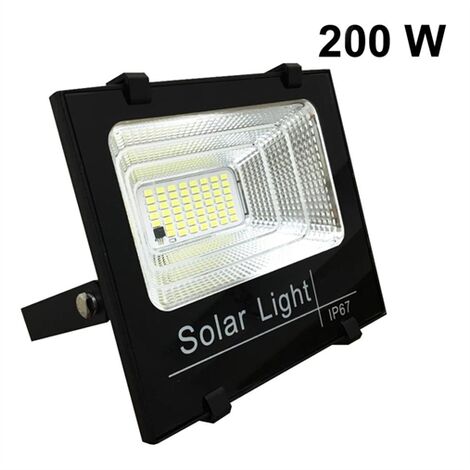 FARO FARETTO SOLARE 8200 DA ESTERNO 6500K 200W CON PANNELLO SOLARE E  TELECOMANDO TIMER IP67 ESTERNO classe di efficienza energetica A energetica  : : Illuminazione