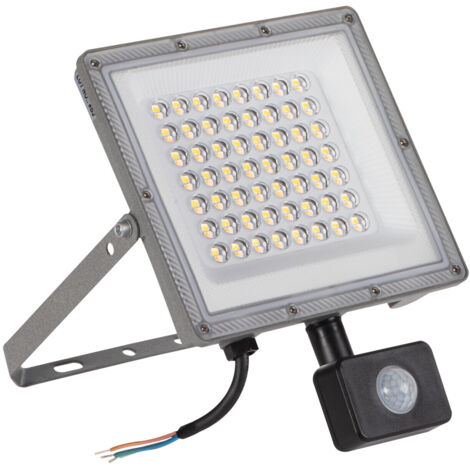 Proiettore LED 50W - Detettore PIR - CCT regolabile - IP44 - Grigio