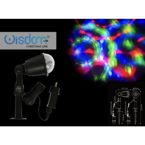 Proiettore LED a picchetto luci RGBW per Esterno con Giochi di Luce Natalizi - Luci Disco