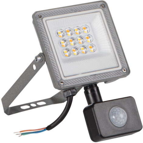 Proiettore LED ACETE CCT - 10W - Detettore PIR - Grigio - IP44