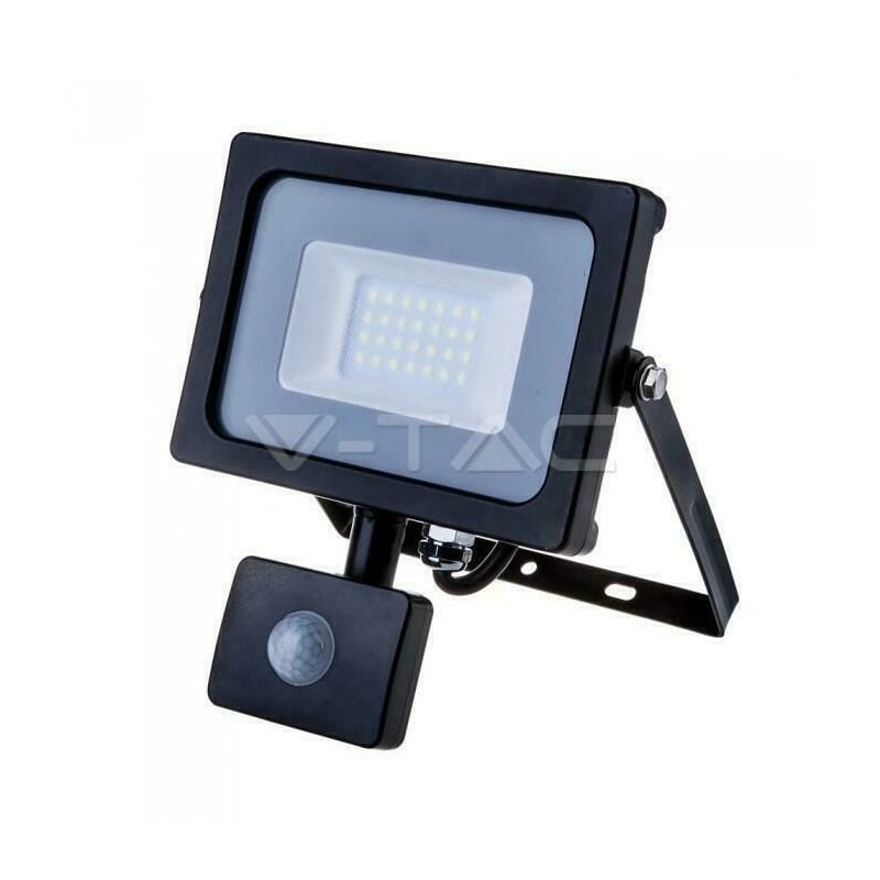 Proiettore led 20W 4000K IP65 nero con sensore e chip samsung - 452 - V-tac