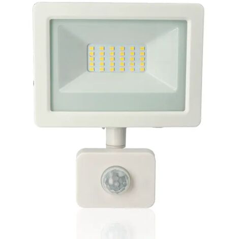 Proiettore LED con rilevatore di presenza, 20W, 220Vac, Luce Naturale, Bianco