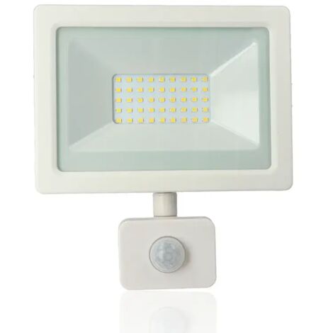 Proiettore LED con rilevatore di presenza, 30W, 220Vac, Luce Naturale, Bianco