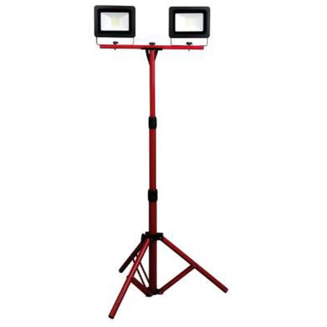 PROIETTORE LED CON TREPPIEDI TELESCOPICO 2 FARI LED 50W 4400 LUMEN CADAUNO ROSI