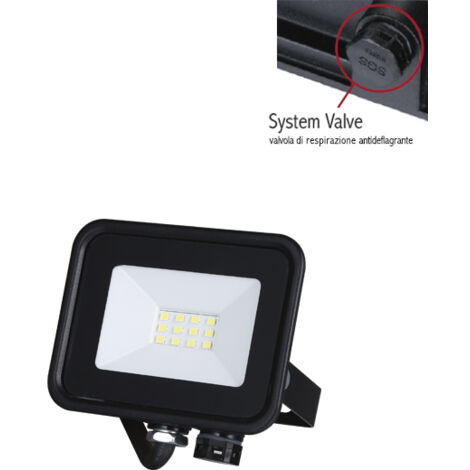 Proiettore LED ECO 10W IP65 Cornice Nera