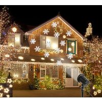 Proiettore Led Laser Fiocchi Di Neve Snowflakes Natale Luce Bianca Esterno Impermeabile Novità