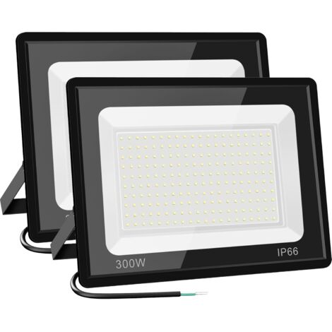 Proiettore LED per esterni, 100-265 Volt, Proiettore LED Corpo in alluminio Proiettore per esterni impermeabile Alta luminosità Proiezione lineare senza spina, 300 Watt