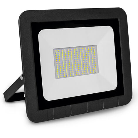 Proiettore LED piatto nero opaco IP65 100W freddo