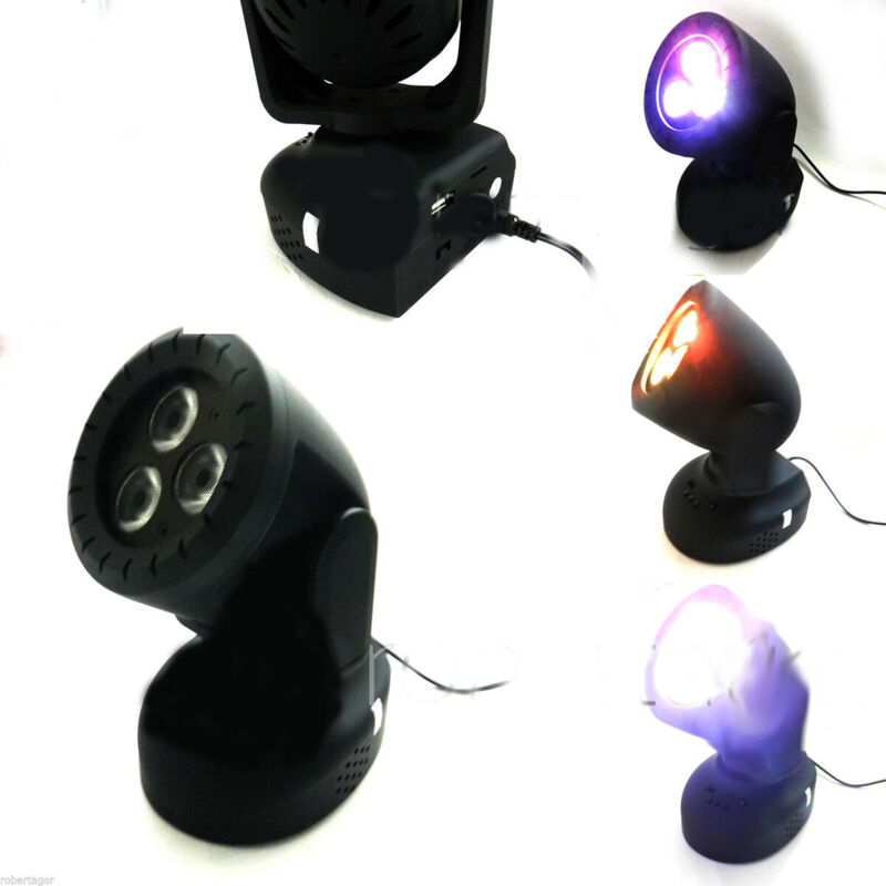 R&g - proiettore led rgb testa mobile rotante effetti disco 3 led lettore MP3 usb tf