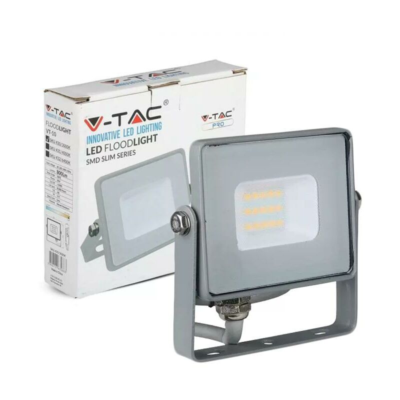 Image of Vtac - 10W led proiettore smd samsung chip corpo griggio 6400K - Luce fredda