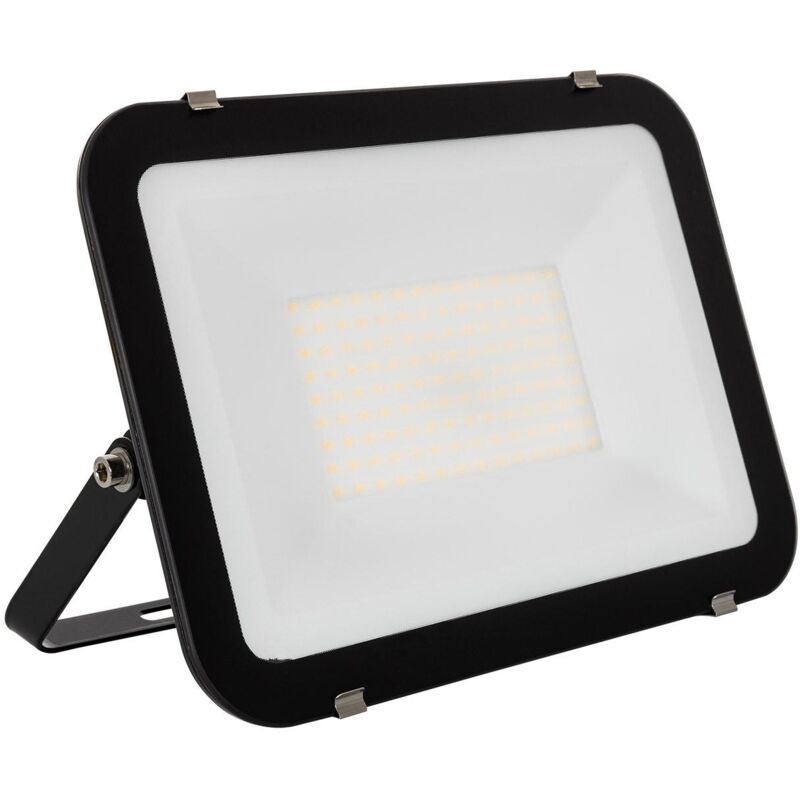 Image of Proiettore led 100W 120lm/W IP65 Slim Vetro Nero Bianco Freddo 6000K - 6500K