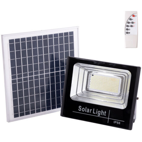 Proiettore LED solare 150W 4000K Pannello: 6V/15W Batteria: 3,2V/10000MaH Telecomando [HO-SOLARFL-150W-01-W]