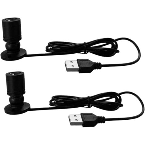 Proiettore LED USB da 2 pezzi su supporto per vetrina portatile, proiettore LED USB da 2 pezzi su supporto per vetrina portatile
