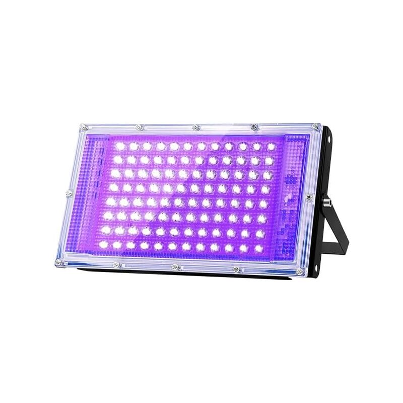 Proyector led uv 100W Luz Negra IP65 Impermeable, Lámpara led Ultravioleta, Iluminación de Efectos para Acuario, Fiesta, Pintura Fluorescente, Cartel