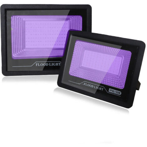 proiettore LED UV elegante da 50 W, luce nera con lunghezza d'onda di 395-400 nm, IP66 impermeabile, lampada LED ultravioletta, illuminazione d'effetto per acquario, bar, festa
