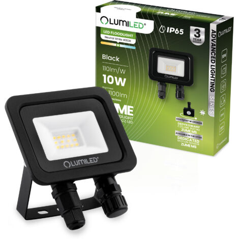 Proiettore LED ZUME 10W 1100lm 4000K IP65 Nero Serie Advanced Lighting LUMILED
