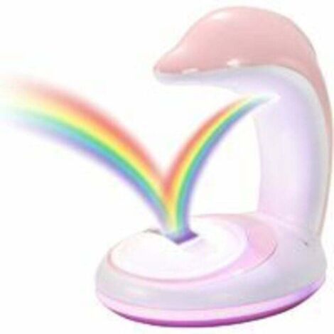 Proiettore Luce notturna Arcobaleno Led Lampada per bambini Pareti e soffitto Camera da letto Delfino Decorativo Arcobaleno Luci colorate Riflessione Regalo perfetto per i bambini