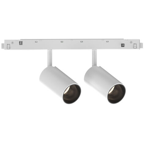 Proiettore Regolabile Dali Ego Alluminio Bianco 2 Luci Led 16W 3000K Luce Calda