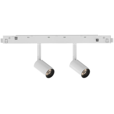 Proiettore Regolabile Dali Ego Alluminio Bianco 2 Luci Led 5W 3000K Luce Calda
