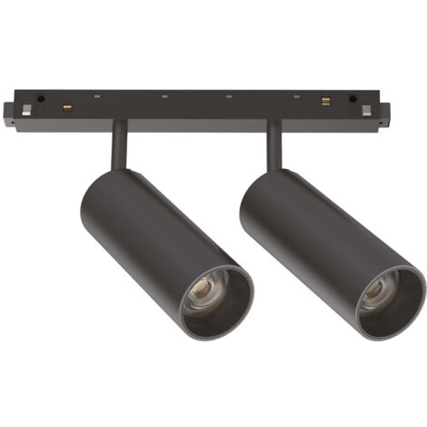 Proiettore Regolaile Dali Ego Alluminio Nero 2 Luci 24W 3000K Luce Calda