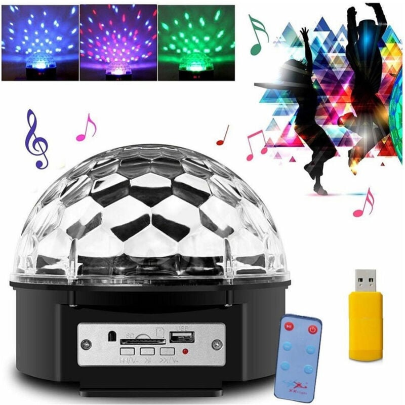 Trade Shop Traesio - Proiettore Sfera Luce Led Stroboscopio Disco Effetti Multicolore Rgb Festa -