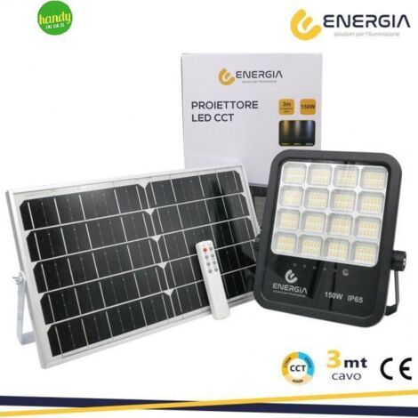 PROIETTORE SOLARE 150W CCT (3000-6400K) 1600LM PANN.15W                                                  - Luce FREDDA
