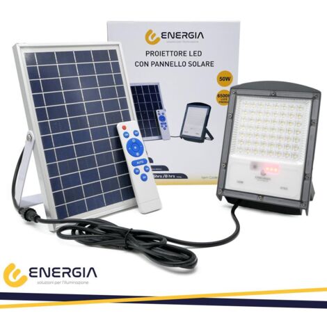 PROIETTORE SOLARE 50W 6500K IP65 600LM                                                                   - Luce FREDDA
