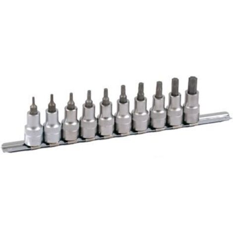 Projahn 1/2 Bit Stecknuss Satz auf Schiene 10-tlg. TX, 60 mm