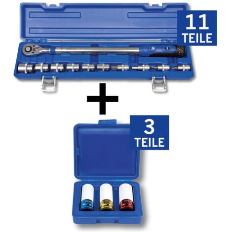 Projahn 1/2 Reifenwechsel-Bundle, 14-teilig Inhalt: Drehmomentschlüssel-Set394260 1/2 Tiefe Schlag Stecknuss Satz3082