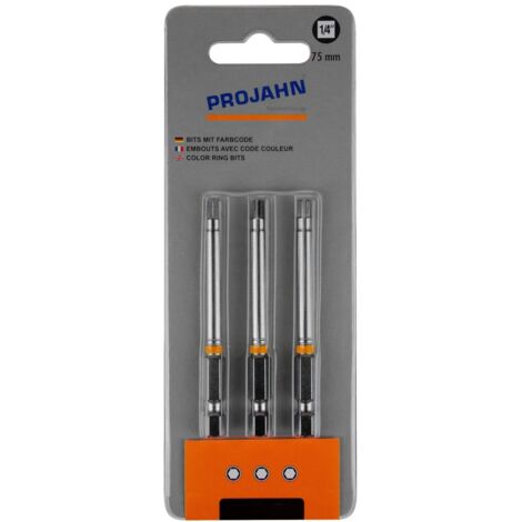 Projahn 1/4 markierter Bit Innen-6kant 3 mm 3er Pack L75 mm