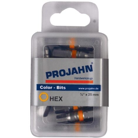 Projahn 1/4 markierter Bit Innen-6kant 4 mm 10er Pack L25 mm