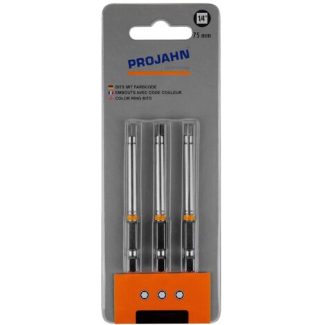 Projahn 1/4 markierter Bit Innen-6kant 4 mm 3er Pack L75 mm